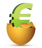 currency symbol inside egg profits concept