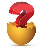illustration of egg with red question mark