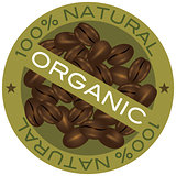 Coffee Beans Organic Label Illustration