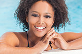Sexy African American Woman Girl In Swimming Pool