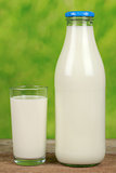 Organic milk in a bottle