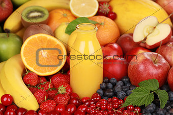 Orange juice in a bottle