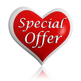 valentines special offer red heart banner