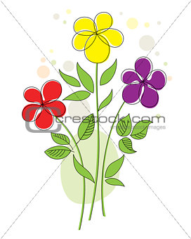 Colourful background with abstract flowers