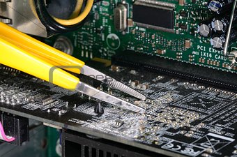 Computer technician repairing concept of troubleshooting and maintenance