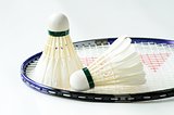 Badminton racket and shuttlecocks concept of sport