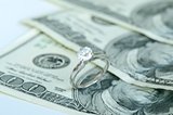 Marriage and money concept of high wedding cost and divorce