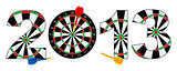 2013 New Year Dartboard with Darts Illustration