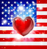 Love America flag heart background