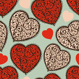 Vector Seamless Pattern with Hearts