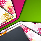 layered abstract background with snowflakes image