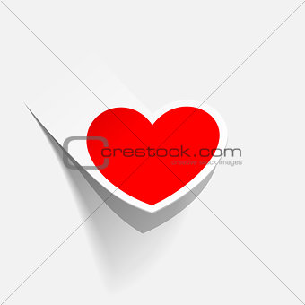 valentine heart in the form of a sticker