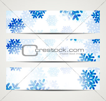 New Year banner with snowflakes