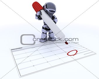 robot with a calender