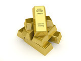 Gold bars. Concept 3D illustration.