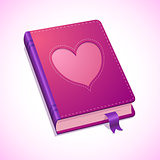 Vector diary with heart for Valentines Day 