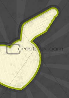 Vector green and gray grungy Valentines Day wallpaper 