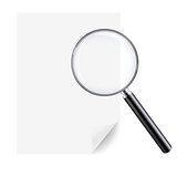 Magnifying Glass And Sheet Of Paper