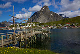 Wooden pier in fjord