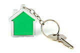 Keychain with figure of green house