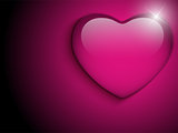 Glass Pink Glossy Heart
