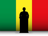 Mali Speech Tribune Silhouette with Flag Background