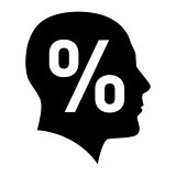 Human face with percent sign
