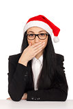 Young woman in santa hat