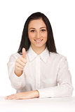 Young woman gesturing OK
