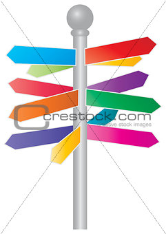 Direction Colorful Arrow Signs Illustration