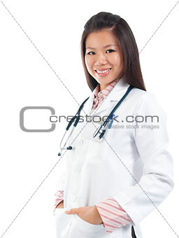 Smiling Southeast Asian medical student 