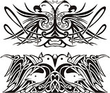 Stylized symmetric vignettes with birds