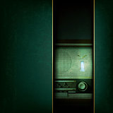 abstract grunge background with retro radio