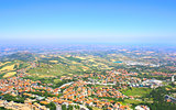 Beautiful Italian landscape. View from San Marino