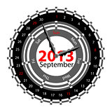 Creative idea of design of a Clock with circular calendar for 20