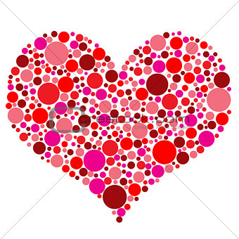 Valentines Day heart in red dots