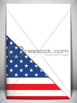 USA Country Flag Turning Page
