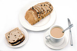 Raisin bread and coffee