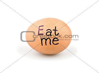 Egg with a slogan