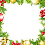 Christmas Background With Ribbon And Xmas Ball