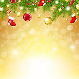 Christmas Gold Background With Bokeh
