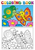Coloring book butterfly theme 1