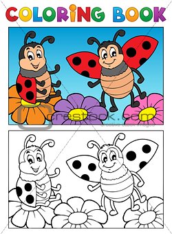 Coloring book ladybug theme 2