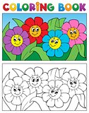 Coloring book with flower theme 1