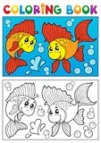 Coloring book with marine animals 8