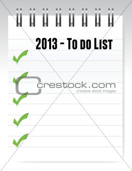 2013 to do list notepad