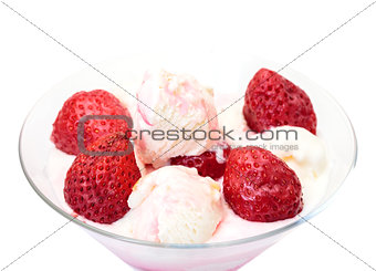 Ice Cream with Strawberries