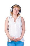 Pregnant Woman with Headphones