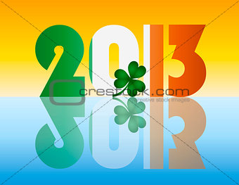 New Year 2013 Ireland Flag Illustration