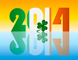New Year 2014 Ireland Flag Illustration